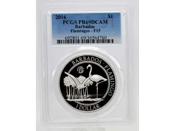 1 Oz Silber Barbados Flamingo F15 Privy 1 Dollar 2016 PCGS MS69DCAM