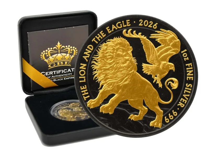 1 OZ Silber UK Lion and the Eagle 2026 Gold Black Empire Edition