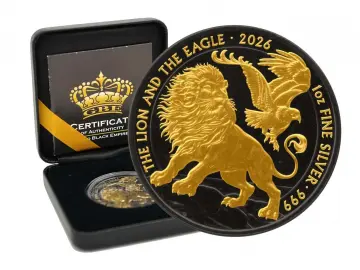 1 OZ Silber UK Lion and the Eagle 2026 Gold Black Empire Edition