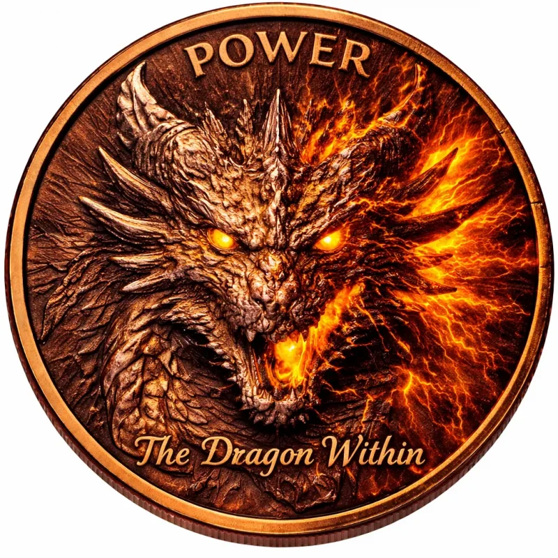 1 Oz Kupfer The DRAGON Within - Virtues Serie