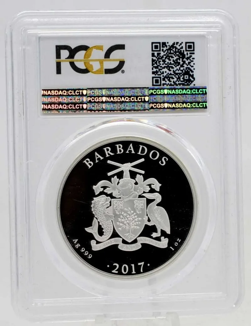 1 Oz Silber Barbados Flamingo F15 Privy 1 Dollar 2016 PCGS MS69DCAM