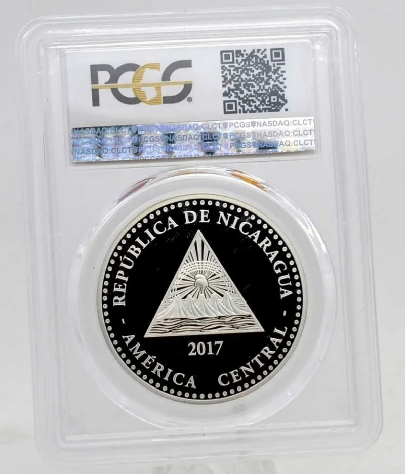 1 Oz Silber Nicaragua 2017 Tortuga Paslama F15 Privy 1 Dollar PCGS MS69DCAM