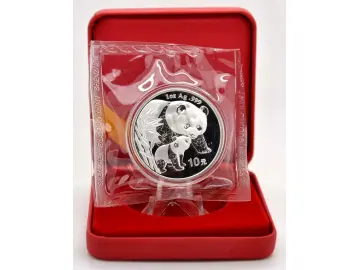 10 Yuan Silber China Panda 2004 in Folie und Box mit Kontrollzettel