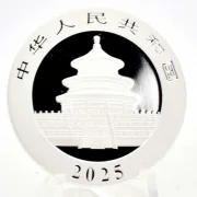 10 Yuan Silber China Panda 2025 mit Goldapplikation