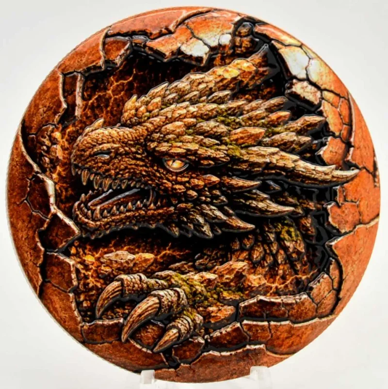 5 Oz Kupfer Erddrache in Kapsel