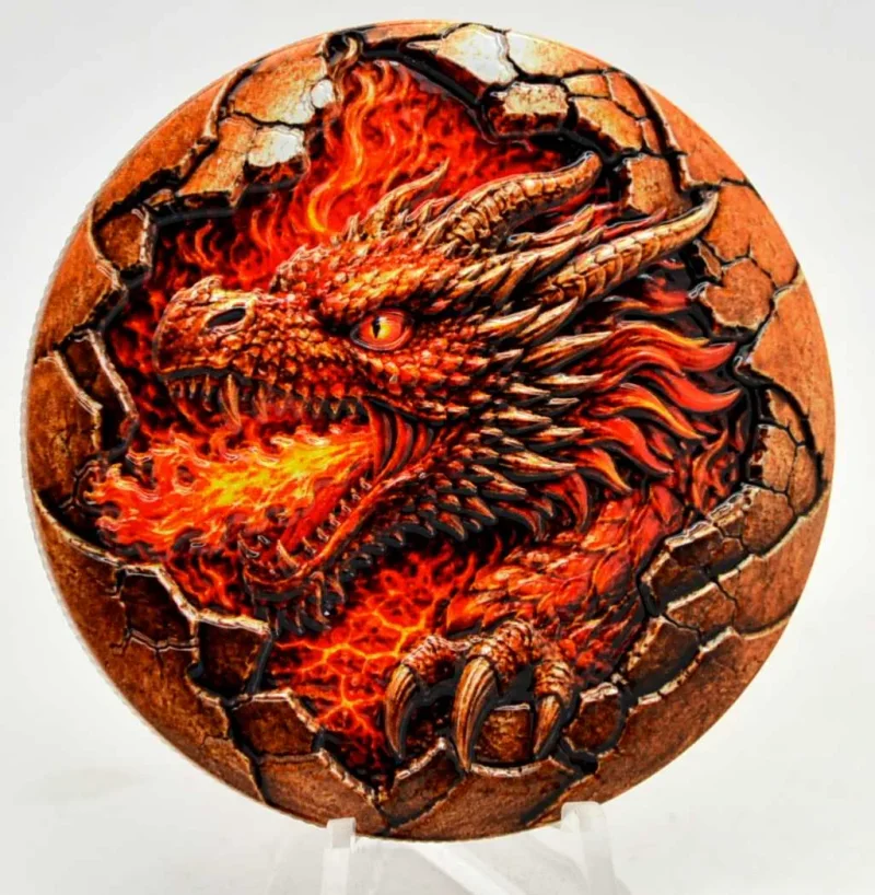 5 Oz Kupfer Feuerdrache in Kapsel