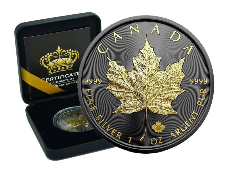 1 OZ Silber Maple Leaf 2026 Gold Black Empire Edition