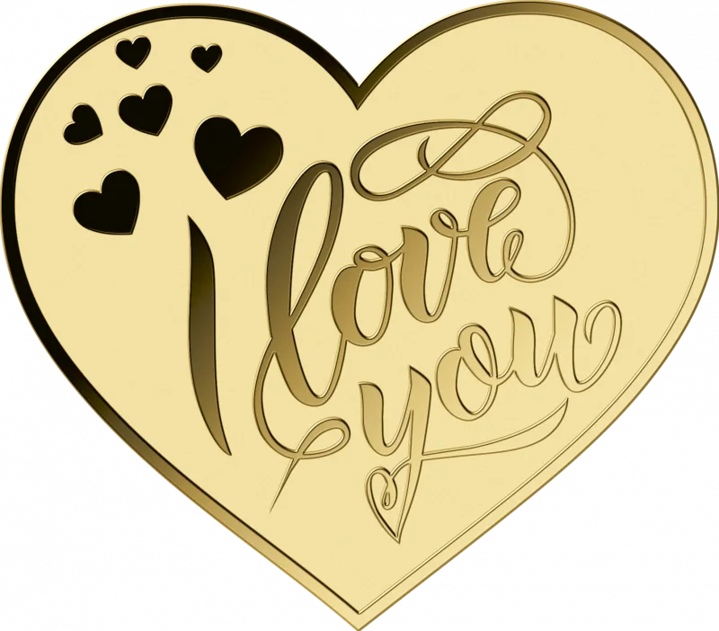 I love you 1/1000 Oz 999 Goldmedaille in Box