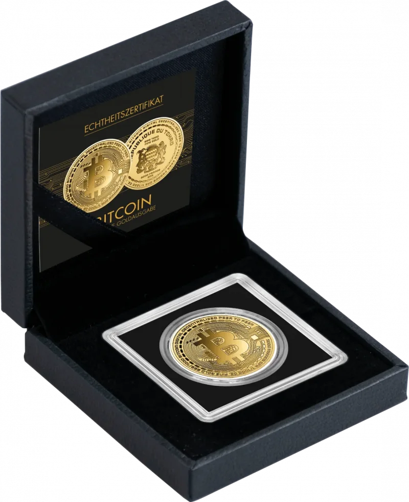 Bitcoin 1/1000 Oz 999 Goldmedaille in Box