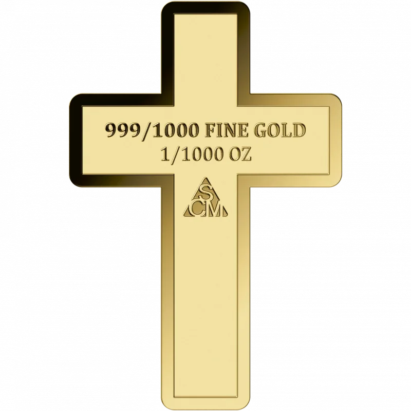 Kreuz 1/1000 Oz 999 Goldmedaille in Box