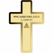 Kreuz 1/1000 Oz 999 Goldmedaille in Box