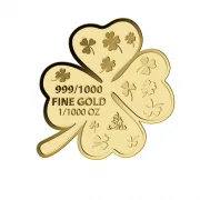 Glücksbringer Kleeblatt 1/1000 Oz 999 Goldmedaille in Box
